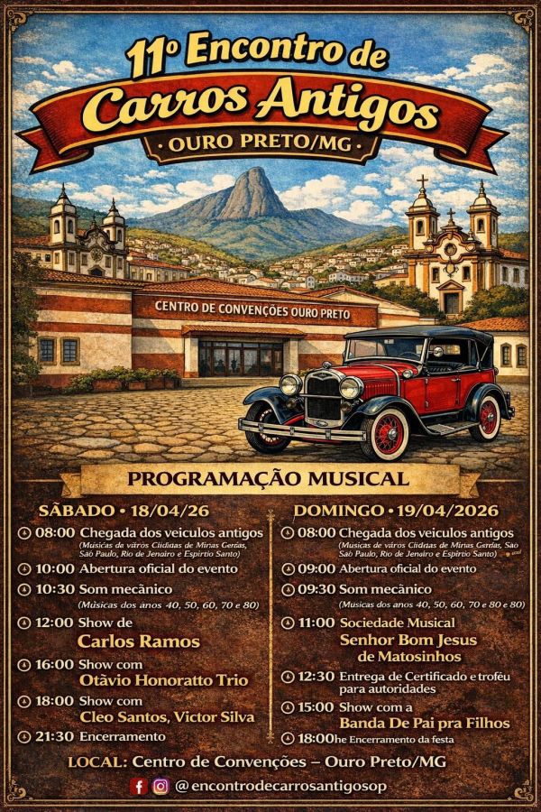 Flyer do encontro: Ouro Preto